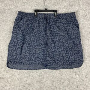 Duluth Trading Skort Women's 2XL skirt‎ Geometric Tennis shorts pocket blue